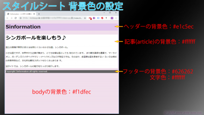 CSS 背景色の設定