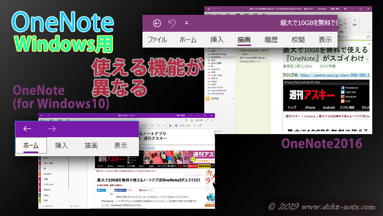 OneNoteのwindows版2種類を説明したイラスト