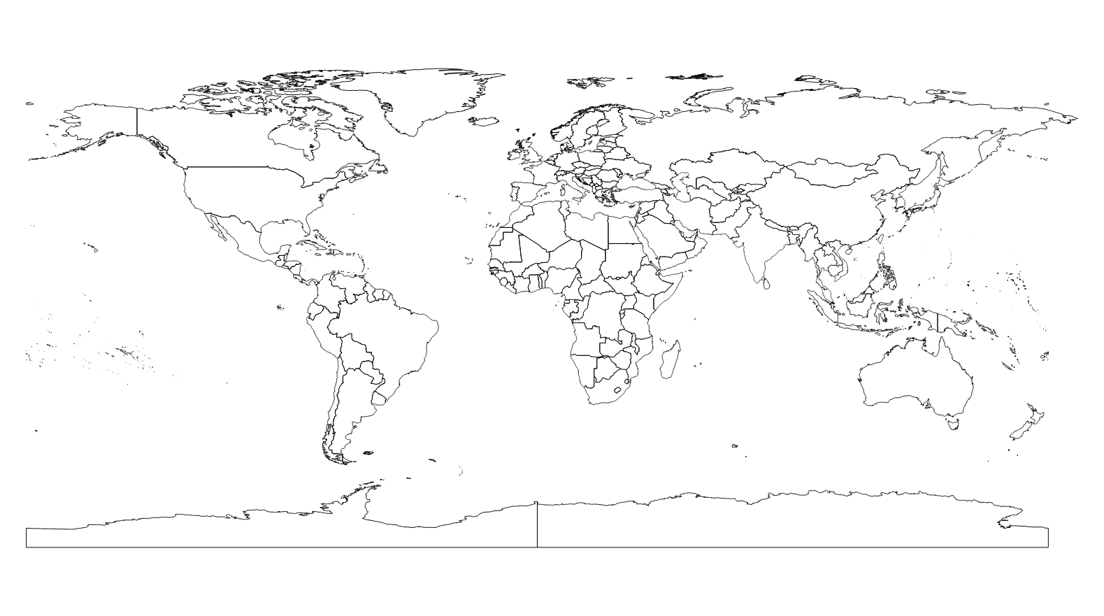 世界地図の白地図
